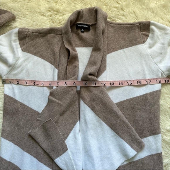 525 America Cardigan Sweater Waterfall Draped Open Front Long Sleeve Stripes S - Picture 9 of 11